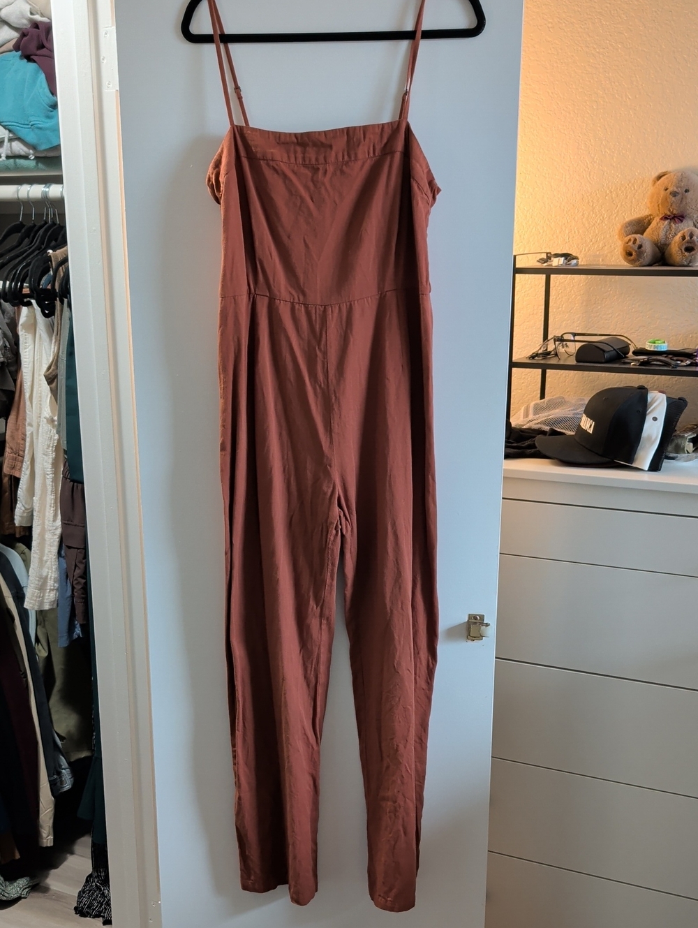 WVN - Rust Brown Women's Wide-Leg Jumpsuit
